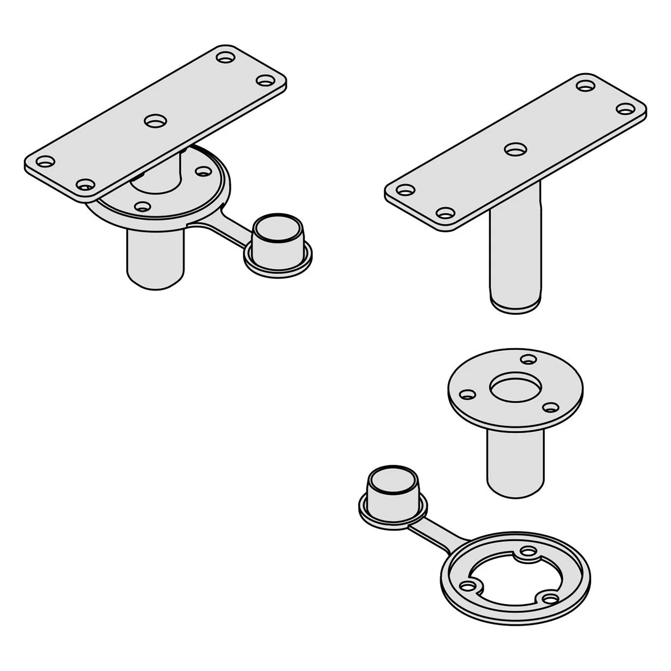 Dual Locking Flush Deck Socket Mount - Image 3