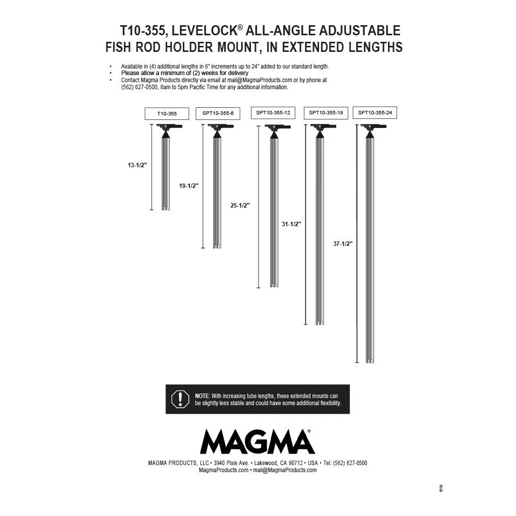 LeveLock® All-Angle Fish Rod Holder Mount - Extended Lengths - Image 2