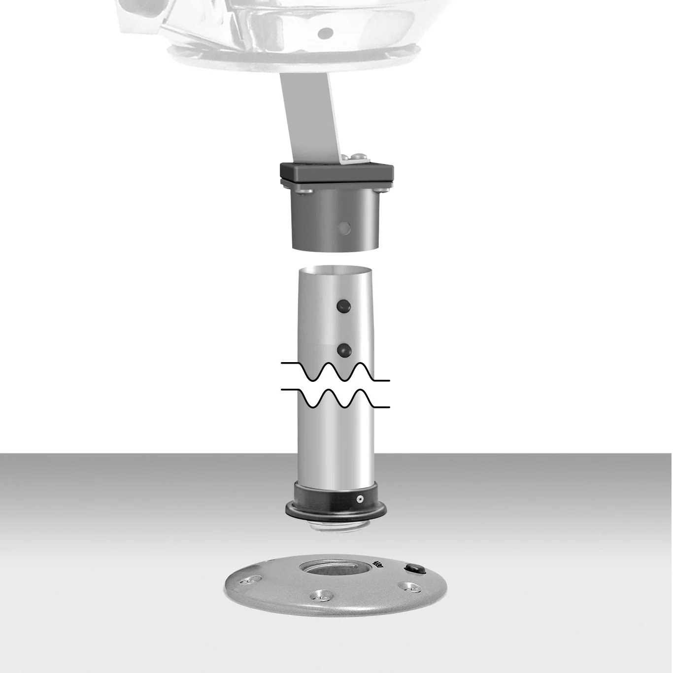 Marine Kettle®Double Locking Stowable Pedestal Mount - Image 3