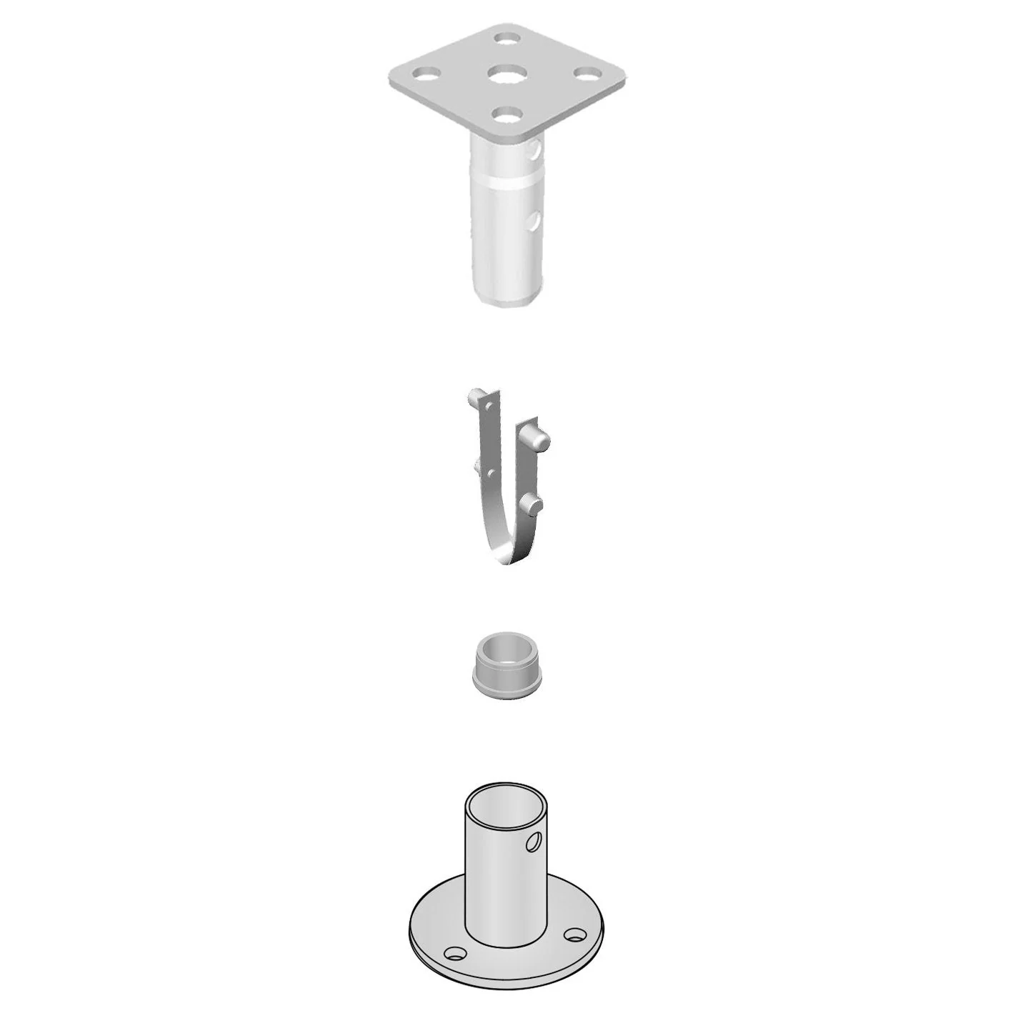Single Locking Deck Socket Mount - Image 3