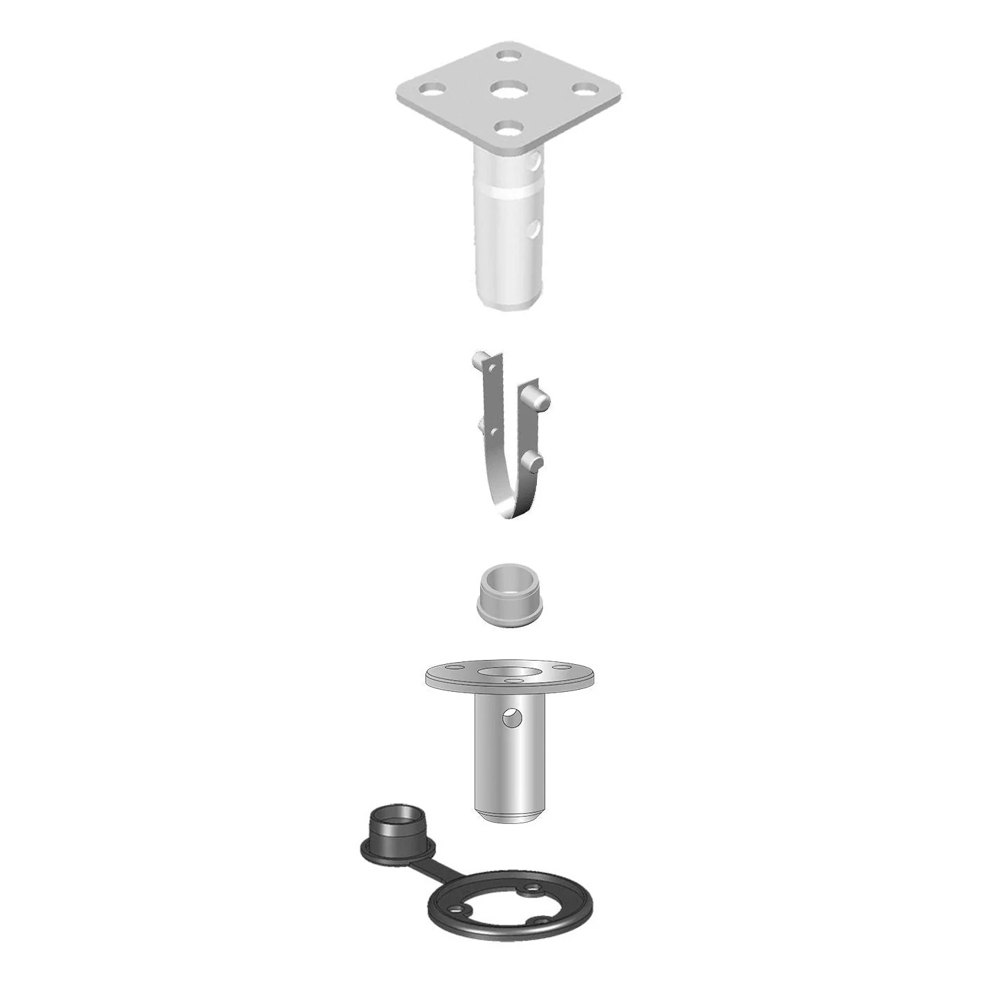 Single Locking Flush Deck Socket Mount - Image 3